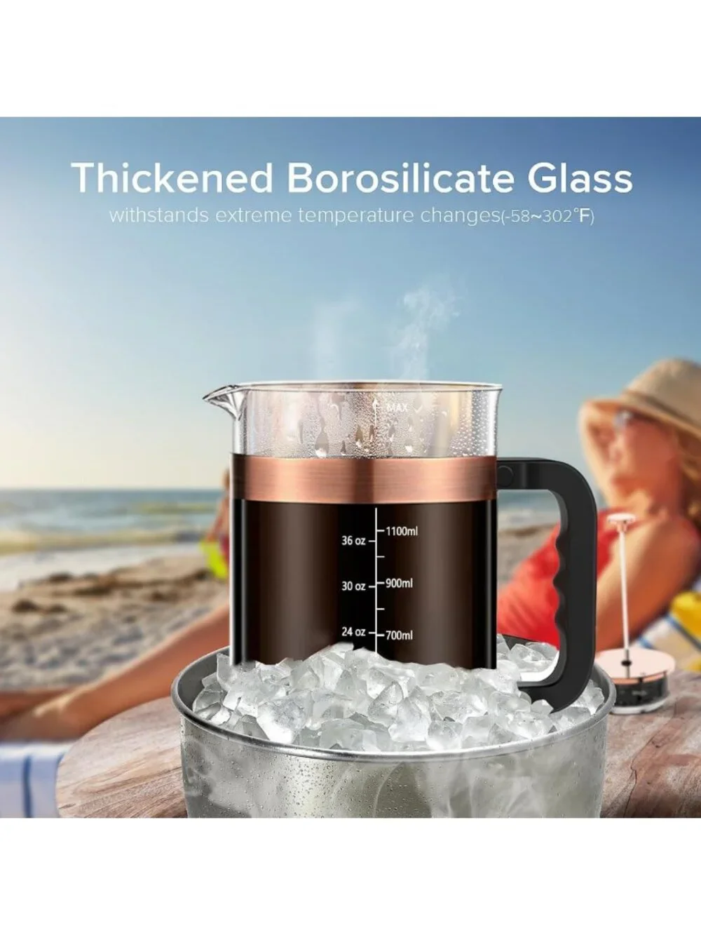 Large 51oz French Press Coffee Maker - Durable Thick Glass, Perfect Brew